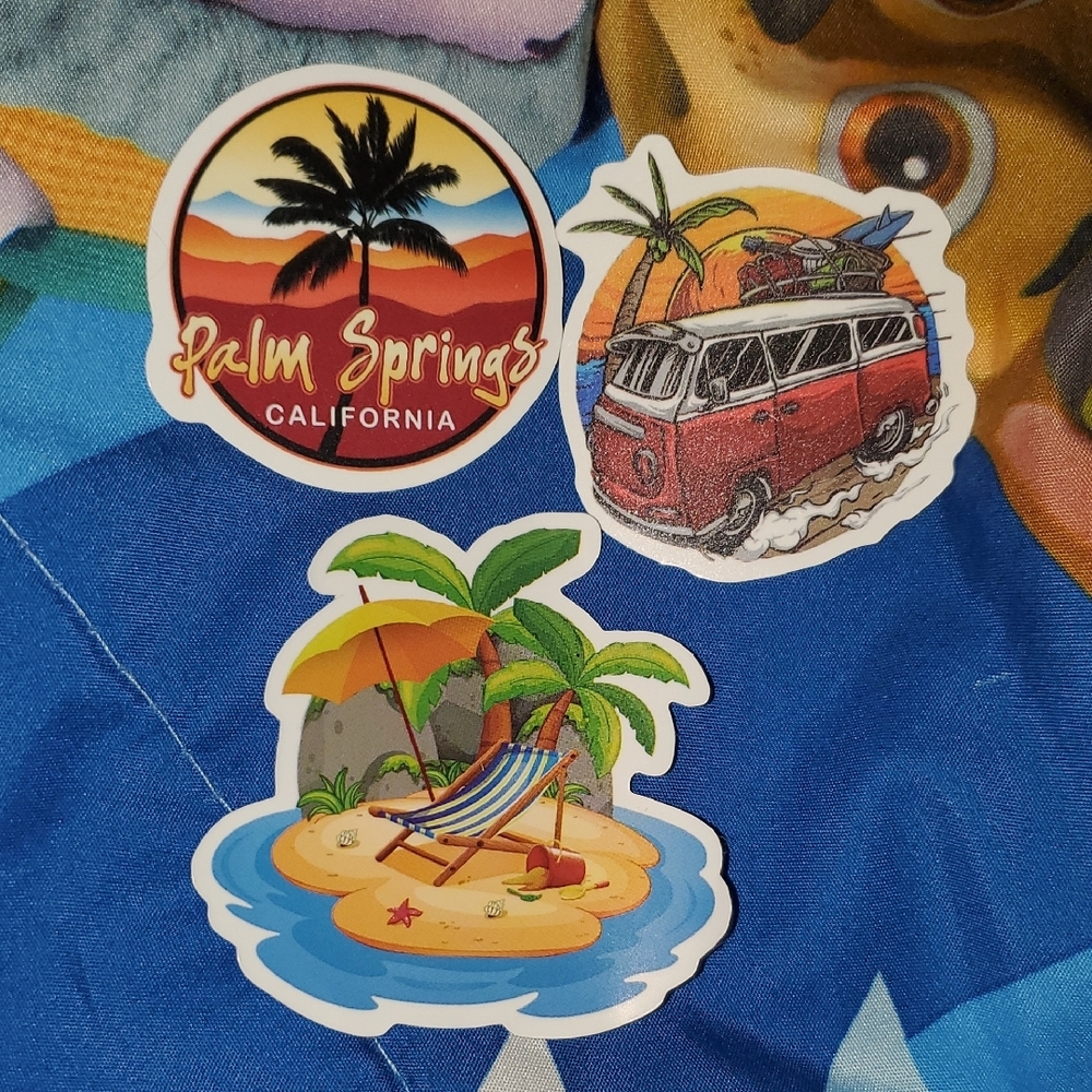 🌈FREE W/BUNDLE🌈 Set Of 3 Palm Springs California Beach Stickers
